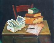 费尔南多博特罗 - Still Life With Books Naturaleza Muerta Con Libros
